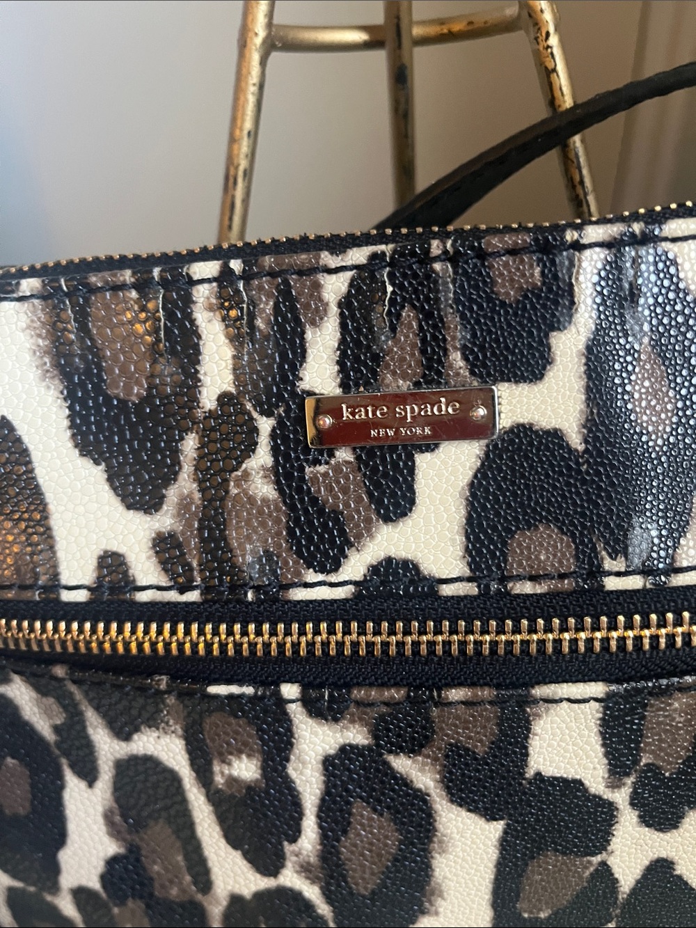 Kate Spade New York Bold Leopard-Print Crossbody Bag in Brown, Black, Cream - Picture 3 of 16